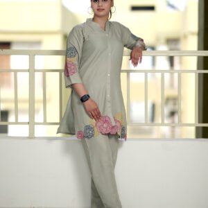 Amaira – Off-White Floral Embroidered Co-ord Set